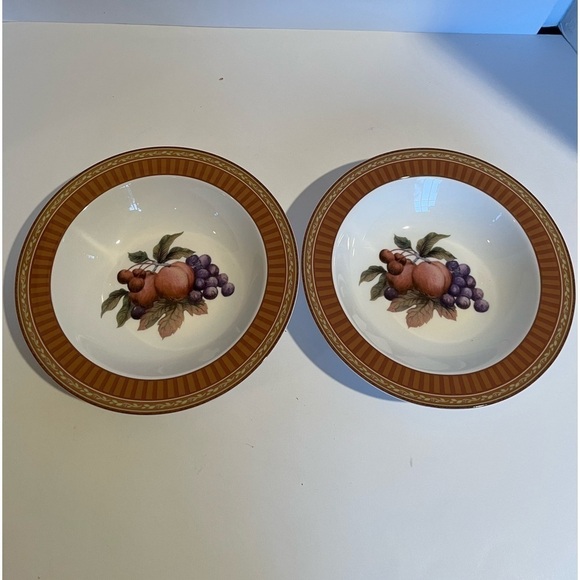 Fitz and Floyd Classic Choices Tuscany Pattern Set of 2 Rimmed Bowls New - Picture 9 of 9